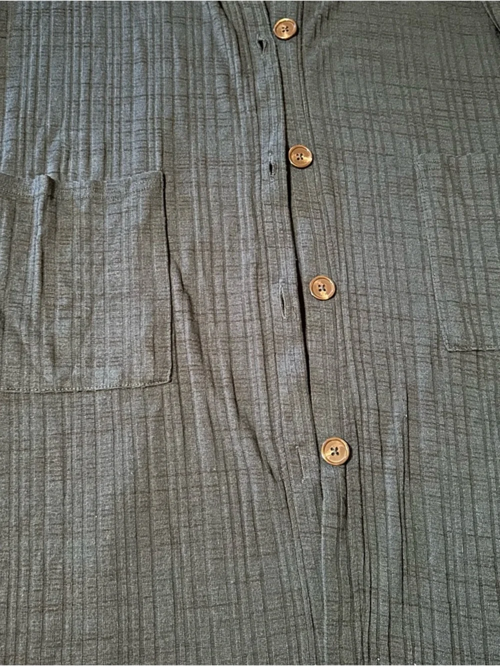 Maurices Dark Teal Blue Size XL Ribbed Extra Long Button Cardigan - Picture 3 of 10